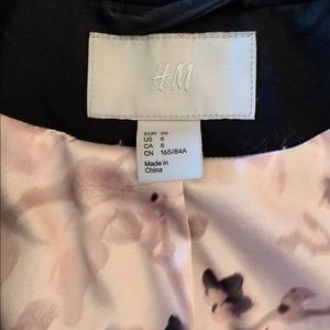 H&M black blazer floral